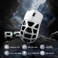 ATTACK SHARK R3PRO Ultrakönnyű Magnézium Gamer Egér, 46g, 8000Hz Vezeték Nélküli, 26000 DPI, PixArt PAW3395 Szenzor, Fehér 2