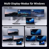 UGREEN Revodok Pro 308 USB-C dokkoló 3 kijelzőhöz, 2x HDMI, VGA, 100W PD 10