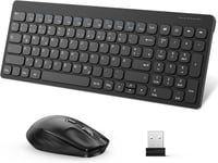OMOTON vezeték nélküli billentyűzet és egér szett, Windows kompatibilis, QWERTZ, fekete 1