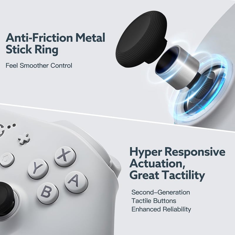 GuliKit KK3 Vezeték Nélküli Kontroller Nintendo Switch/OLED/Steam Deck/Android/iOS Eszközökhöz, Hall-Effekt Joystick, 23 Órás Üzemidő, 6-Ten