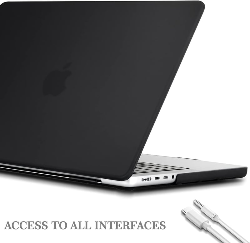 MacBook Pro 16" 2023/2021 védőtok - TECOOL ultravékony matt fekete tok EU billentyűzetvédővel