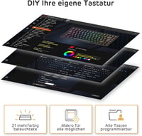 RK ROYAL KLUDGE RK84-DE 75% Kompakt Mechanikus Gamer Billentyűzet, TKL, Kék Kapcsolók, RGB Háttérvilágítás, Bluetooth, 2.4 GHz, Mac és Windo 5