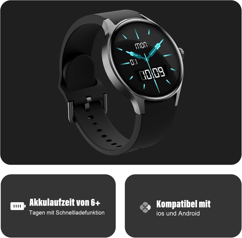 BingoFit AMOLED okosóra telefonos funkcióval, pulzusmérővel és 50+ sportmóddal