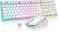 RedThunder K10 Vezeték Nélküli Gaming Billentyűzet és Egér Szett - LED Háttérvilágítás, 3800mAh Akkumulátor, Mechanikus Érzet, 3200DPI Egér, 1