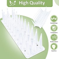 Wonwood_direct Műanyag madárriasztó tüskék 12 db, 5.16 m galambriasztó kerítésre, erkélyre, ablakpárkányra, tető szélre 3