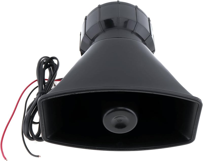 Elektromos 100W-os 12V-os 7 hangú sziréna hangszóróval - autó, motor, mentő, tűzoltó