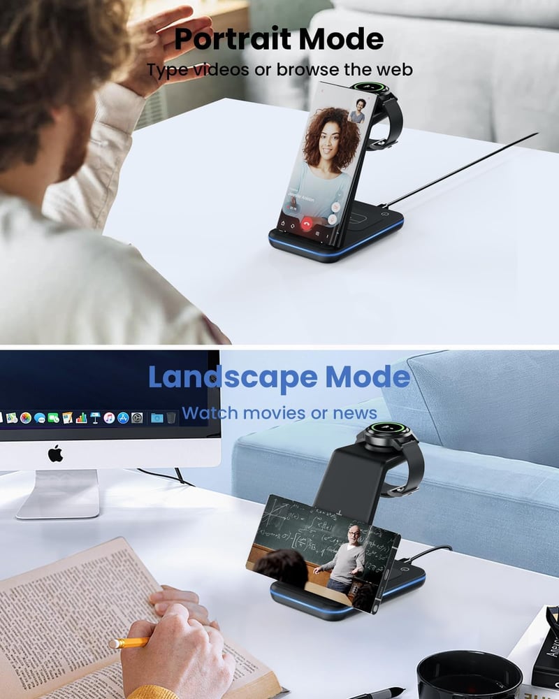 Samsung 3 az 1-ben vezeték nélküli töltőállomás Galaxy telefonokhoz, órákhoz és fülhallgatókhoz