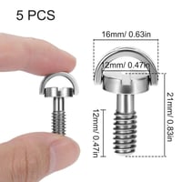 Rozsdamentes 1/4" D-gyűrűs kamera csavar szett, 5 db-os 7