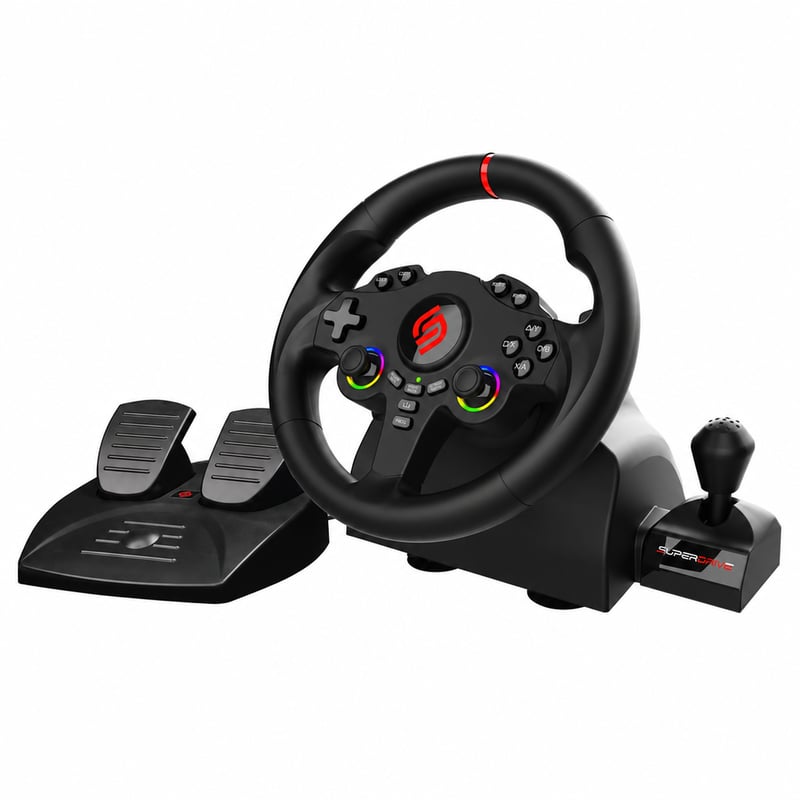 Volant SUBSONIC Superdrive 220RS-X pre Nintendo Switch 2 — Zo spodnej časti volantu chýba 1 prísavka!!! (stav: pozri 2. obrázok)