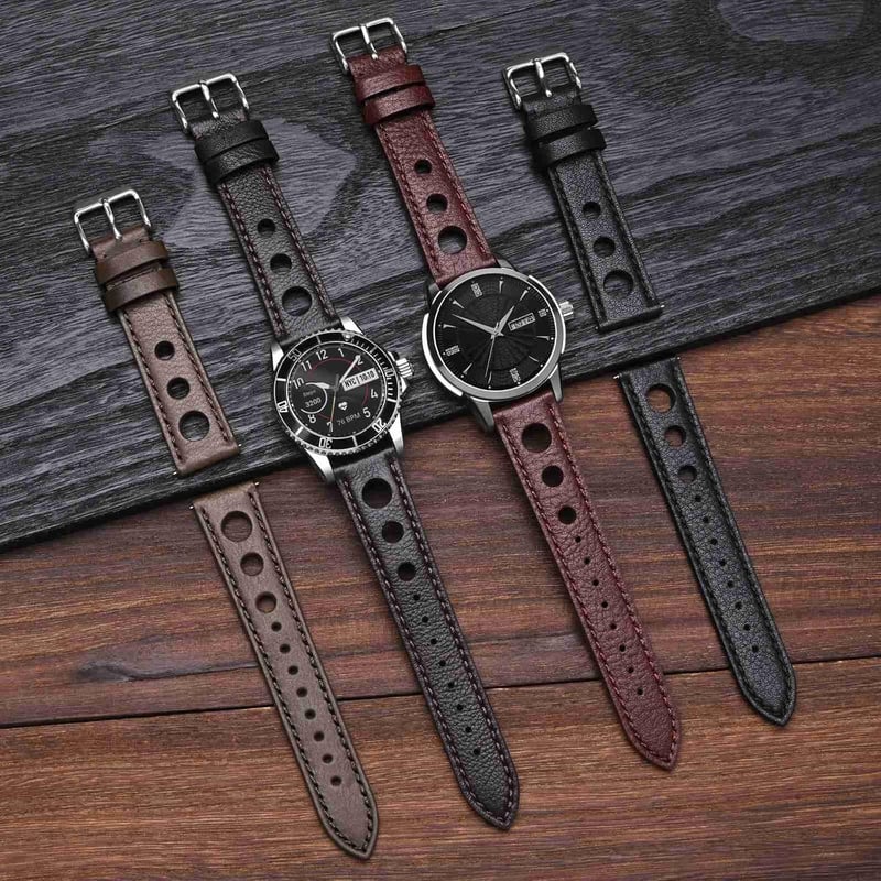 BISONSTRAP Rally Férfi Bőr Óraszíj 20mm Választható Szélességben - Prémium Minőségű Csereszíj Karórákhoz