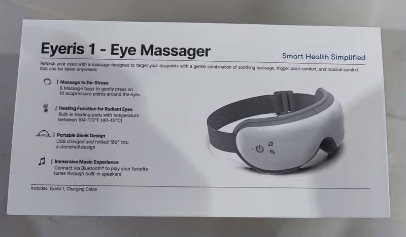 RENPHO Eyeris 1 Szemmaszírozó Készülék Melegítéssel, Vibrációval és Bluetooth Zenével - Enyhíti a Szemfáradtságot, Javítja az Alvásminőséget