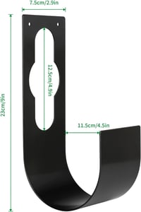 KINGLAKE Fali Locsolótömlő Tartó - Fém Kerti Tömlőakasztó Bővíthető Öntözőcsövekhez, Fekete, Rozsdaálló, 23 cm 2
