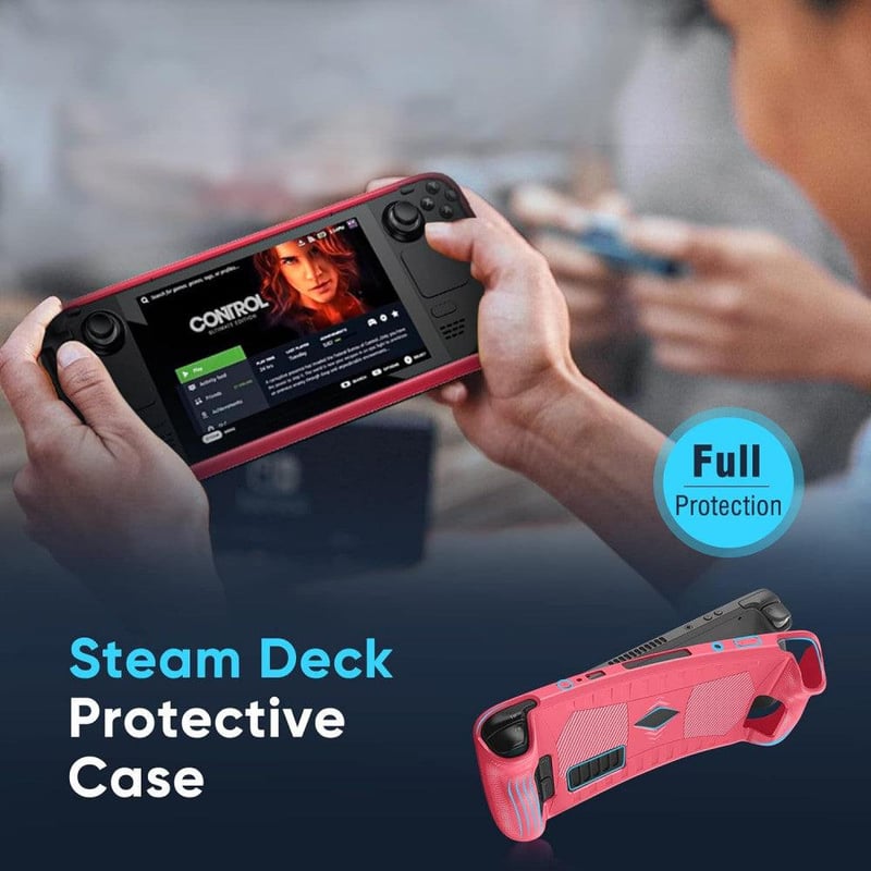Steam Deck szilikon védőtok + 2 képernyővédő, ütésálló, csúszásmentes (újracsomagolt)