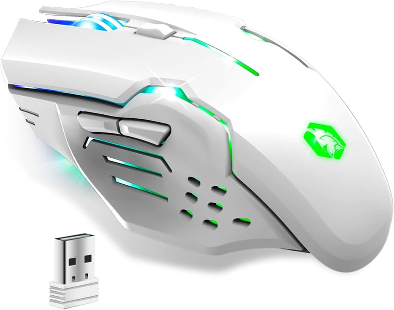 EMPIRE GAMING RF903 Vezeték Nélküli Gamer Egér - RGB LED Háttérvilágítás, 4800 DPI, Ergonomikus, Újratölthető, PS4/PS5/Xbox/PC/Mac Kompatibi