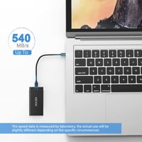 KEXIN 250GB Hordozható Külső SSD - USB 3.0, Alumínium, Fekete 2