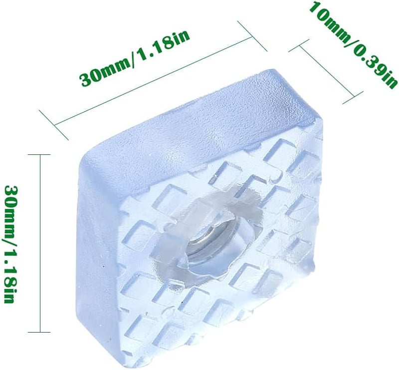 GZGXKJ 16 db Átlátszó Szilikon Bútorlábvédő Csúszásgátló Párna Csavarokkal (30x30x10mm)