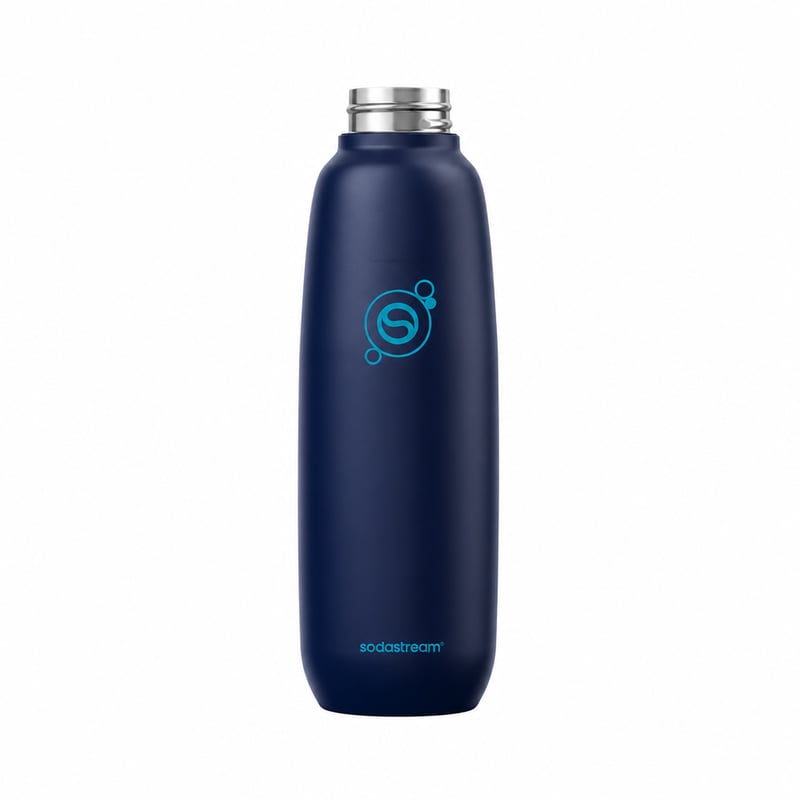 SodaStream Fizz & Go Cool rozsdamentes acél szódáspalack 0,9 l kék duplafalu termoszpalack DUO — hiányzó tető (állapot: lásd a 2. képet)