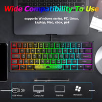 LexonElec 60% Mini Gamer Billentyűzet és Egér Szett - Fekete, RGB Háttérvilágítás, Mechanikus Érzetű, Ergonomikus, 12000 DPI Méhsejt Egér, U 9