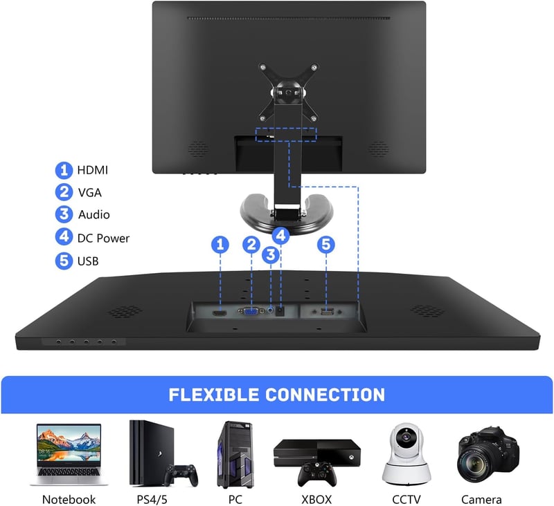 Prechen 24" Érintőképernyős Monitor, IPS FHD 1080P, 75Hz, HDMI/VGA/USB Csatlakozás, Beépített Hangszórók, Játékhoz és Üzleti Használatra