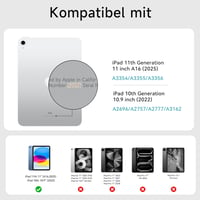 HOU Slim Bluetooth Billentyűzetes Tok iPad 10. és 11. Generációhoz - Műbőr Védőtok QWERTZ Kiosztással, Ergonomikus Állítható Tartóval, Rózsa 1