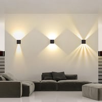 SANSHI Kültéri-Beltéri LED Fali Lámpa 12W - IP65 Vízálló Fekete Alumínium Világítás, 3000K Meleg Fehér, Állítható Fényszög, Modern Kerti Diz 8