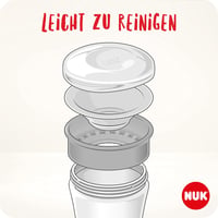 NUK Magic Cup Tanulópohár | 230 ml | Szivárgásmentes 360° Ivóperem | 8+ Hónapos Kortól | BPA-mentes | Piros | 2 db-os Csomag 5