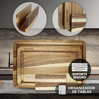 WATEGOOS 2 db-os Akácfa Vágódeszka Szett Állvánnyal - Nagy és Kis Méretben, Sajttálalásra 5