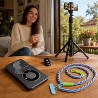 Foto set Honor Magic 8 Lite: 2x ochranné sklo + statív s diaľkovým ovládaním + pletený remienok 1