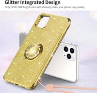 iPhone 11 Pro Max Arany Glitteres Gyűrűs Védőtok - Ütésálló és Csillogó 5