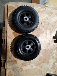 VEVOR Náhradné koleso pre záhradný vozík, odolné voči defektu, 2 ks, 8 palcov, čierny plastový disk, s valčekovými ložiskami, pre fúriky a transportné vozíky 2