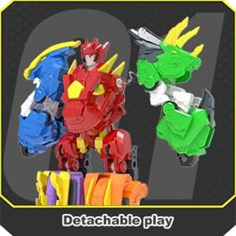 XUEXUE 6 în 1 Jucărie Robot Dinozaur Transformabil, 8 cm, pentru Copii de 6+ Ani