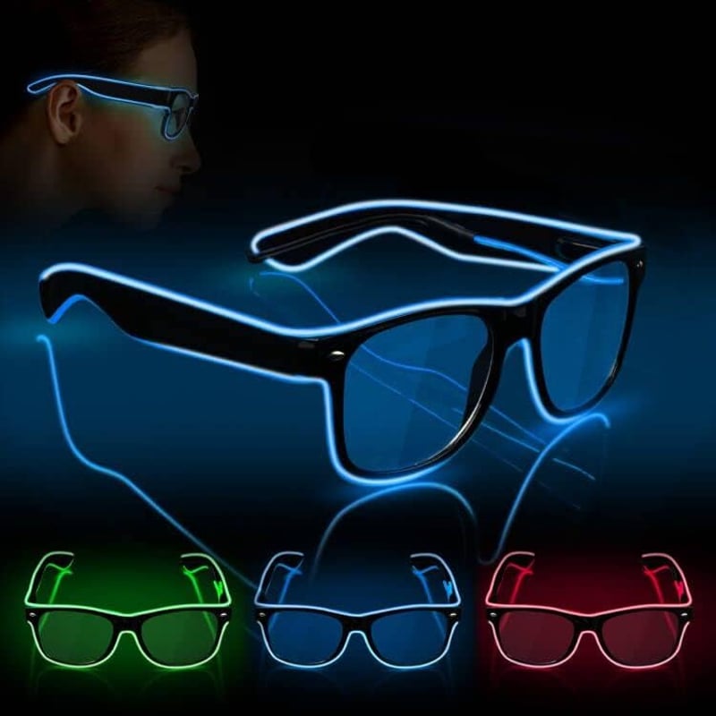 Villogó LED Neon Szemüveg - Flintronic Partykellék Fesztiválokra, Halloweenre