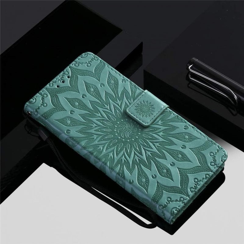 Xiaomi Redmi 9C Zöld Flip Tok - Vékony, Mágneses, Kártyatartós