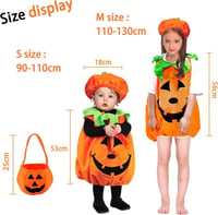 Tökös Halloween jelmez gyerekeknek kalappal és cukorkás zsákkal, 110-es méret 2