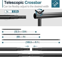 EMART Fotó Háttérállvány Acél Talppal - 2m x 3m Állítható Fotóstúdió Háttértartó Rendszer Fotózáshoz, Videózáshoz, Rendezvénydekorációhoz 2