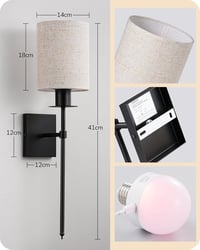 EDISHINE 2 db Akkumulátoros Fali Lámpa - Vezeték Nélküli RGB LED Világítás Távirányítóval, 12 Szín, 2 Dinamikus Mód, USB Tölthető, Fekete 5