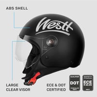 Westt Classic Jet motoros bukósisak ECE-DOT, matt fekete, L méret 2