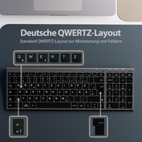 iClever Bluetooth Billentyűzet - Összehajtható, Vezeték Nélküli, Hordozható Klaviatúra Okostelefonhoz, Tablethez, Laptophoz 6