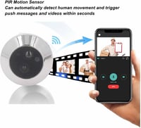 BuyWeek Vezeték Nélküli Ajtókamera 1080P - 4,3" Színes Kijelzős Digitális Kitekintő Mozgásérzékelővel, Éjjellátóval és Kaputelefonnal, WiFi  4