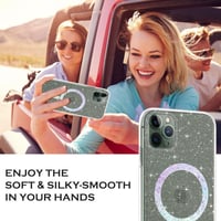 iPhone 11 Pro Max Átlátszó Glitteres MagSafe Tok - Csillogó Szilikon Védőburkolat 7