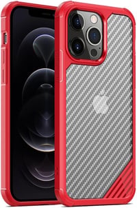 Apple iPhone 12 Pro Szürke Szilikon Tok Piros Csíkos Mintával 2