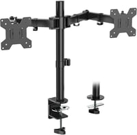WALI Kettős Monitortartó Állvány - Állítható, 27"-ig, 10kg Teherbírás, 360° Forgatható, Dönthető, Asztali Rögzítés, Fekete (WL-M002) 1