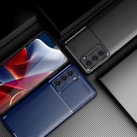 Motorola G200 5G szénkék tok - Szénszálas, ütésálló védőtok 5