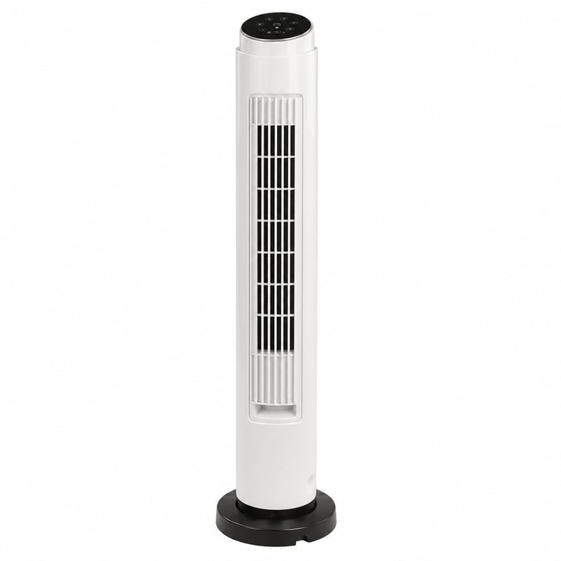 Ventilator turn Cecotec EnergySilence 790 Skyline, 50 W, 76 cm, 3 viteze, temporizator, alb — mică lovitură la bază (produs de prezentare)