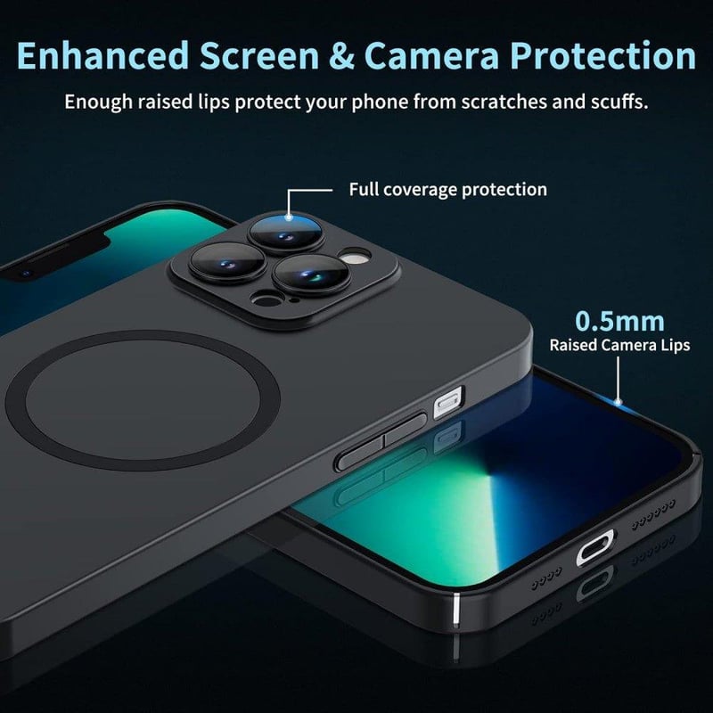 Apple iPhone 13 Pro Max Fekete Mágneses Védőtok MagSafe Kameravédelemmel