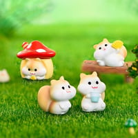 KyeeaDIY Tündérkert Mini Nyúl és Mókus Figurák - Rezin Kerti Díszek 8