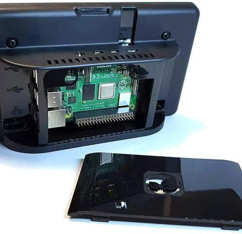 Raspberry Pi 4 Fekete Hűtőházas Ház 7" Érintőképernyővel