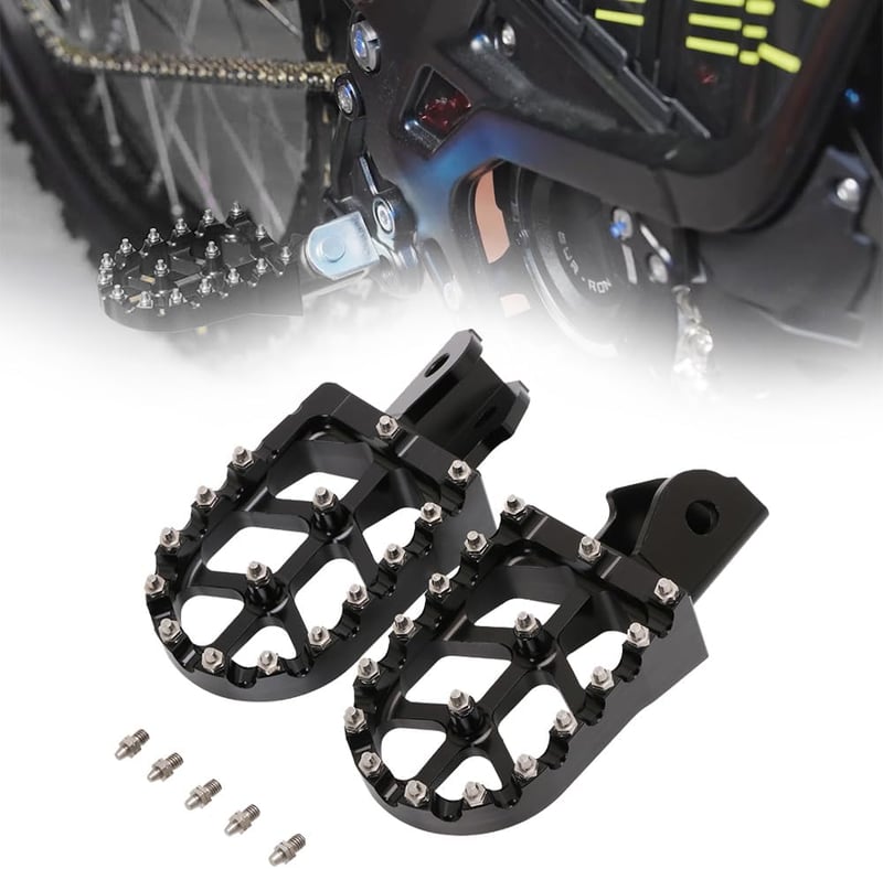 JFG RACING Motoros Lábtartó - CNC Alumínium Széles Pedálok Sur Ron Light Bee és CRF150F/230F Modellekhez, Fekete