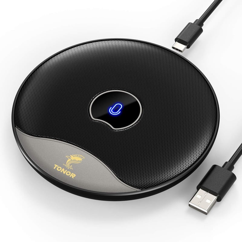 TONOR TM20 USB Konferencia Mikrofon 360°-os Hangrögzítéssel, Némító Gombbal