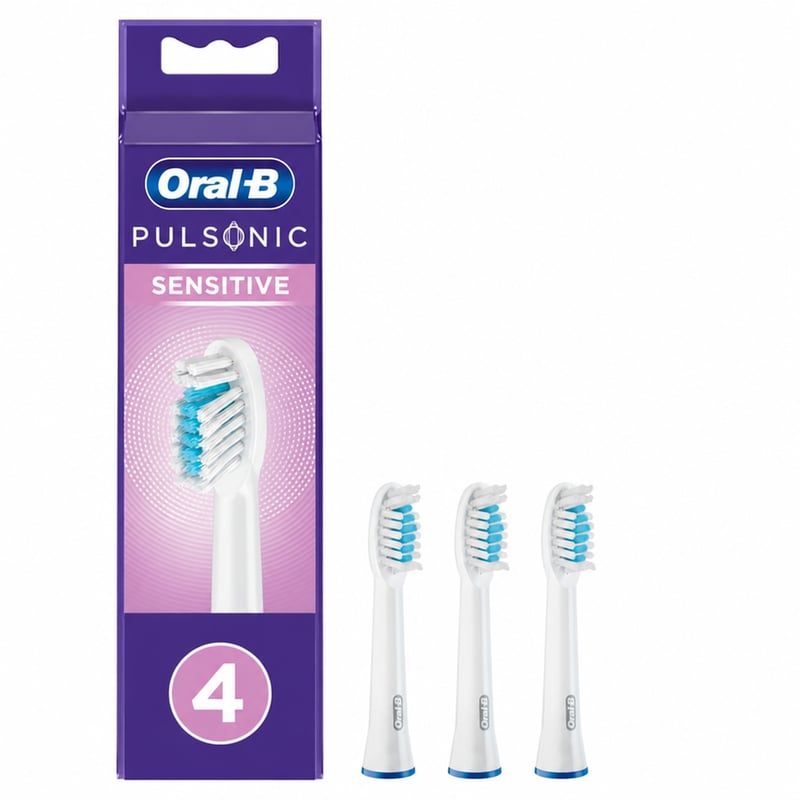 Náhradná hlavica pre sonickú zubnú kefku Oral-B Pulsonic Sensitive, biela, 3 ks (1 ks – 1 ks hlavica chýba (stav: pozri 2. obrázok))